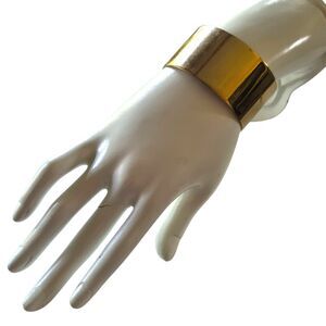 Vintage Gold-Tone Vendome Cuff Bracelet Fashion Statement Chunky Modernist Wide